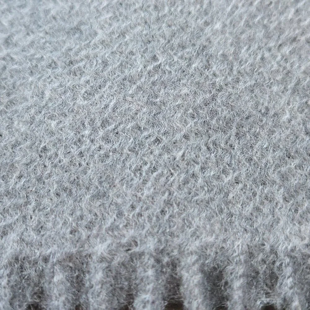 NWOT Grey Cashmere Fringed Scarf